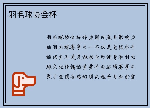 羽毛球协会杯